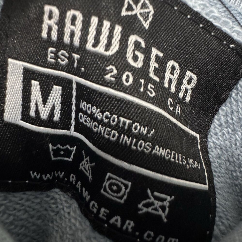 RawGear Hoodie Medium Baby Blue Bradley Martyn Fitness Gym Zoo Culture Casual‎ - Picture 2 of 5